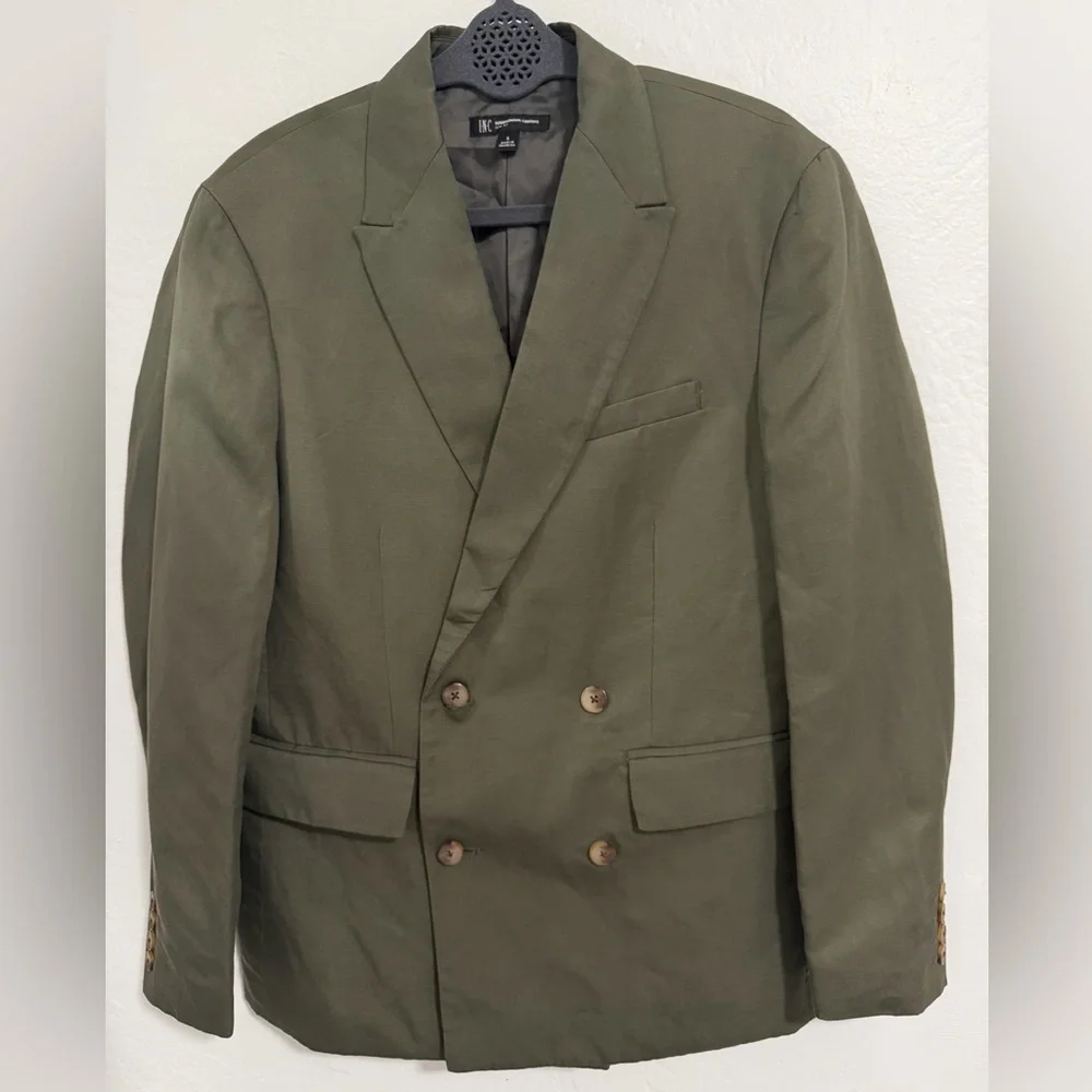 I.N.C. Men's Linen Classic-Fit Solid Double-Breasted Suit jacket Small NWOT